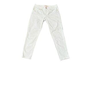 Tory Burch White Flat Front Cotton Blend Super Skinny Cropped Jeans Size 27